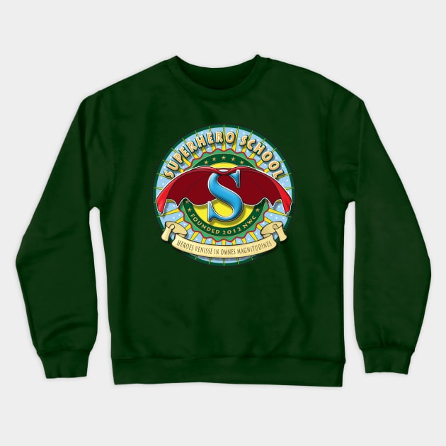 Superhero School Crewneck Sweatshirt by dreaming_hazel